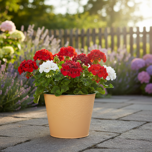 Product Metal planter, pastel orange, Ø16cm H14cm