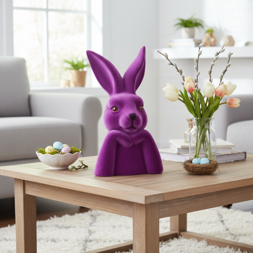 Product Thinking Rabbit Flocked Rabbit Bust Easter 16.5×13×27cm