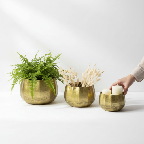 Product Decorative bowl brass metal bowl Ø22/18/14cm set of 3