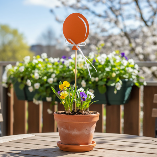 Product Flower stick bouquet decoration cake topper balloon orange 28cm 8 pcs