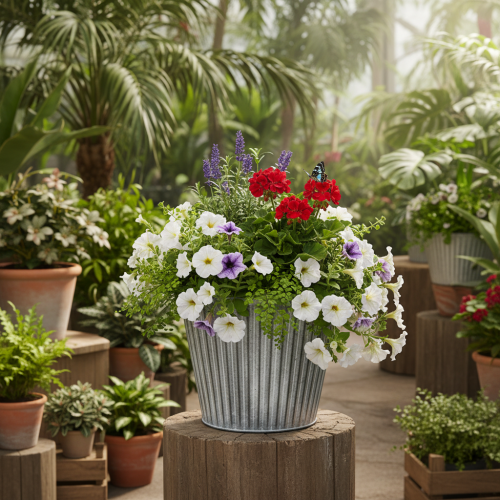 Product Plant pot, decorative pot with handles, metal pot for planting Ø25.5cm