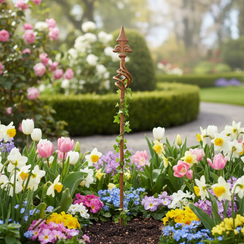 Product Garden stake trellis for garden decoration with decorative element 115cm