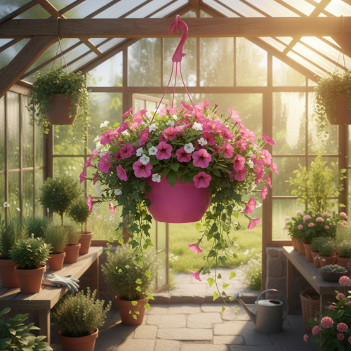 Hanging flower basket pink plant pot with holes Ø25cm H50cm | Floristik24.co.uk