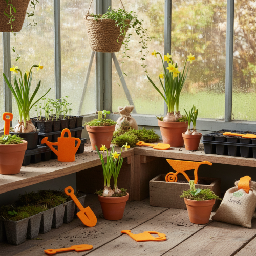Garden tool felt orange 24 pcs | Floristik24.co.uk