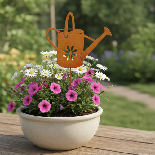 Flower plug metal rust decoration watering can 10x8.5cm 4 pieces | Floristik24.co.uk