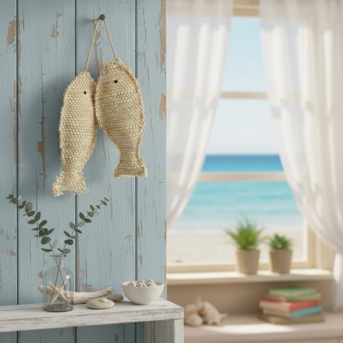 Nautical hanging decoration pendant, decorative fish for hanging, H32cm | Floristik24.co.uk