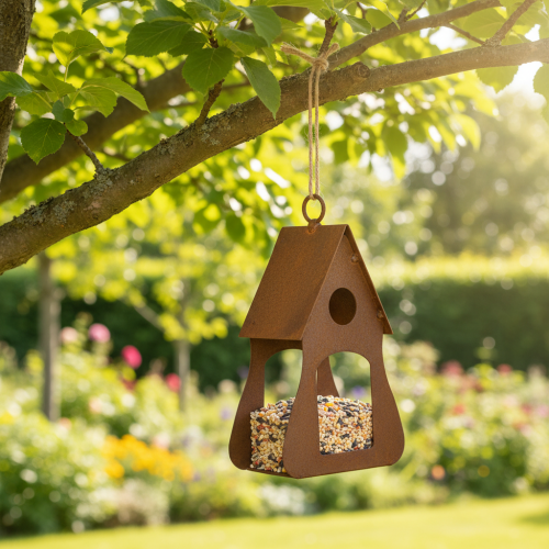 Decorative hanging birdhouse, rust-colored birdhouse decoration, 17.5cm | Floristik24.co.uk