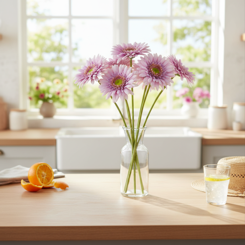 Artificial Gerbera Garden Flowers, Purple, 47cm, 6 Pieces | Floristik24.co.uk