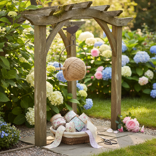Practical decorative ribbon holder, bird, shabby chic | Floristik24.co.uk