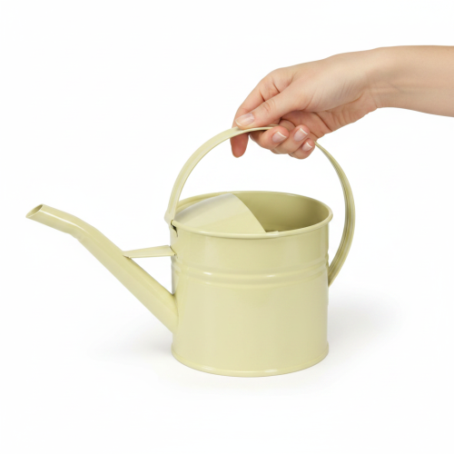 Decorative metal watering can, green/yellow, small, 28x13x17cm, 1.25l, vintage look, balcony decoration | Floristik24.co.uk