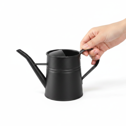 Stylish small decorative watering can, black metal, 30x13x17cm, 1.7l, planter, apartment/balcony decoration | Floristik24.co.uk