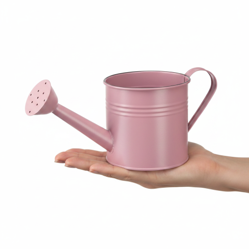 Decorative watering can, pink metal planter, Ø13.5cm H12.5cm | Floristik24.co.uk