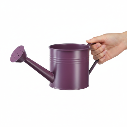 Decorative watering can, purple metal planter, Ø13.5cm H12.5cm | Floristik24.co.uk