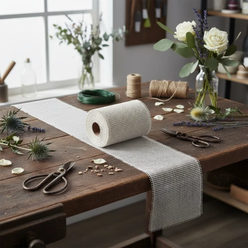 Product Table runner jute jute ribbon table ribbon white W15cm L10m