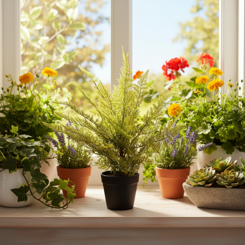 Artificial Fern Plant in Pot for Indoor Decoration, 40cm | Floristik24.co.uk