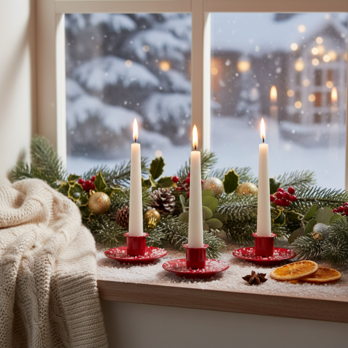 **Small Red Metal Candle Holders for Taper Candles Set of 3**

```html
<h2>Small Red Metal Candle Holders for Taper Candles</h2>

<p>
Add a vibrant touch to your home with this set of three small red metal candle holders. Designed for taper candles with a | Floristik24.co.uk