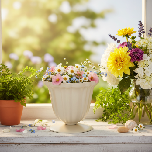 **Small Cream Decorative Trophy Bowl 10cm**

```html
<h2>Versatile Decorative Bowl for Home Use</h2>
<p>This charming small decorative bowl in the shape of a cream-coloured trophy brings style and function to your home. Crafted from sturdy metal with a so | Floristik24.co.uk