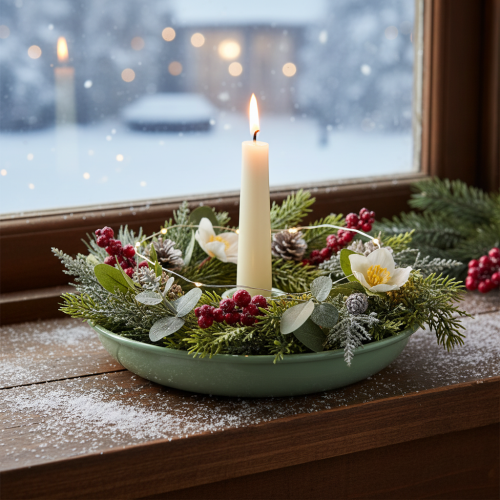 **Green Metal Candle Holder for Taper Candles 13cm**

```html
<h2>Chic Green Metal Candle Holder for Stylish Home Decorating</h2>

<p>
Elevate your home décor with this green metal candle holder, designed for taper candles. Its simple, circular shape and  | Floristik24.co.uk