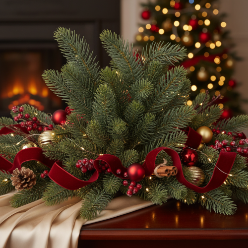 Artificial Green Pine Branches 50cm for Festive Home Décor 3 Pieces | Floristik24.co.uk