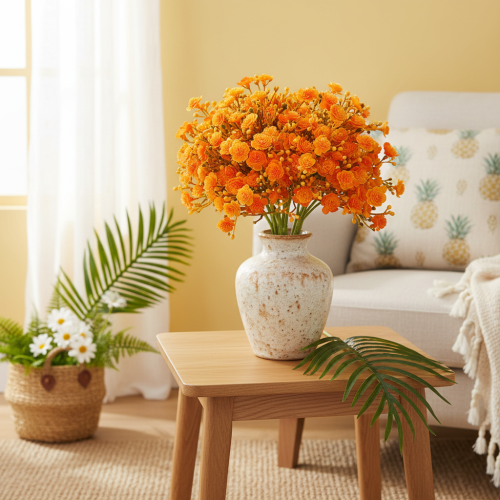 Künstlicher Schleierkraut-Zweig Orange 30 cm 10er-Set für Wohn- und Tischdekoration | Floristik24.co.uk