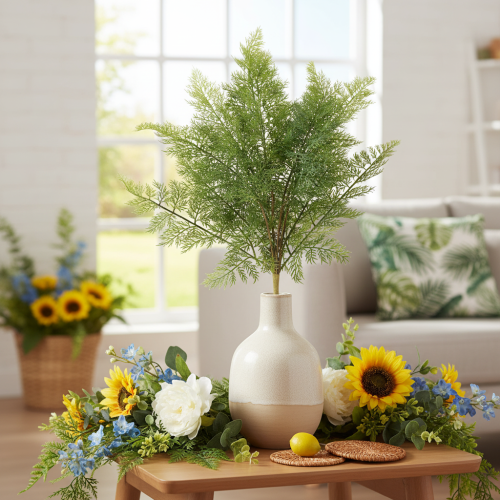 Artificial Green Fern Spray with Multiple Branches, 68cm | Floristik24.co.uk