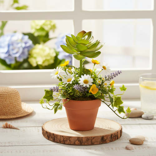 Artificial Succulent Plant Green, 9 cm Height, Decorative for Indoor Use | Floristik24.co.uk