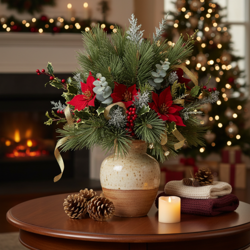 Product Kunststoff Pine Sprig Decorative Bundle, 39cm, Set of 6, Green