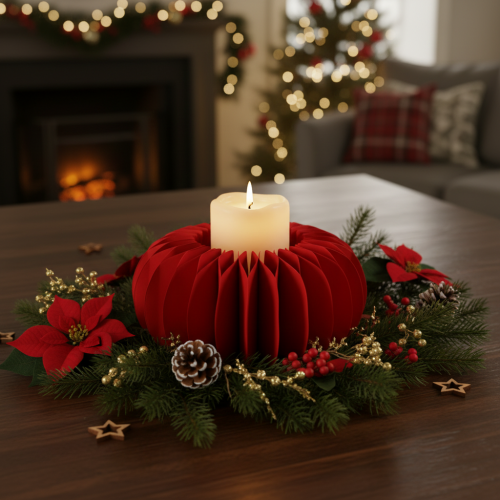 Product Red Honeycomb Paper Pumpkin Decoration, Set of 4, 24cm