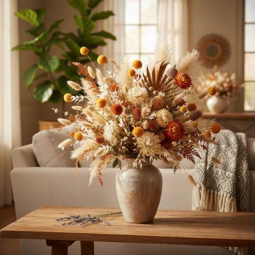 Craspedia Dried Flower Bouquet 55cm Orange 20 Stems | Floristik24.co.uk
