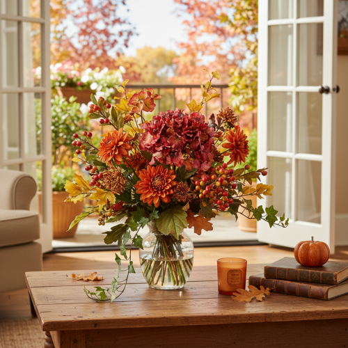 Product Artificial Red Hydrangea Stem with Large Bloom – 74cm