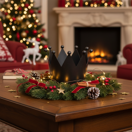 Black Metal Crown Decoration – 10cm Festive Table and Home Accent | Floristik24.co.uk