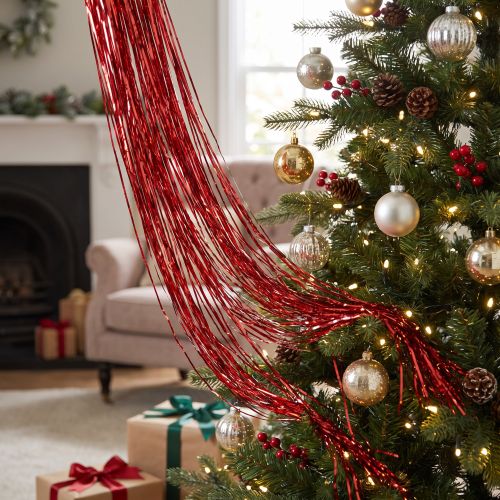 Tinsel red 50x40cm | Floristik24.co.uk