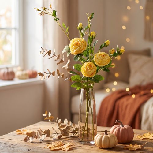 Rose branch yellow 100cm | Floristik24.co.uk