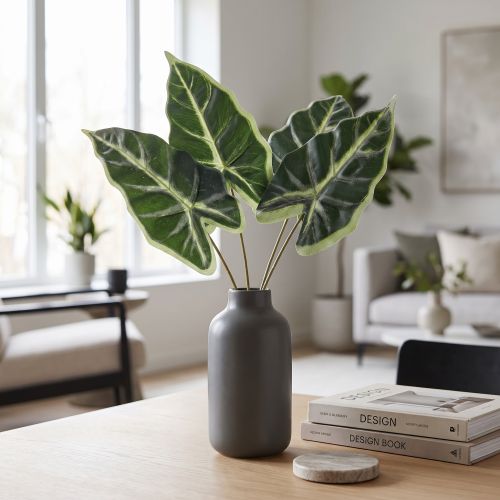 Alocasia Elephant Ear Arrow Leaf Artificial Plants Green 55cm | Floristik24.co.uk