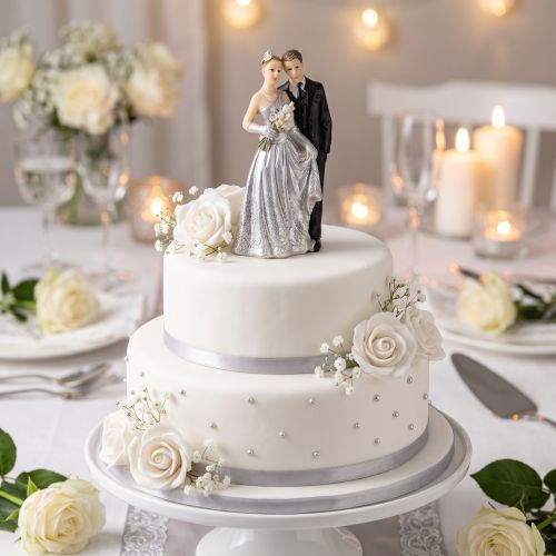 Silver wedding anniversary couple 10cm | Floristik24.co.uk