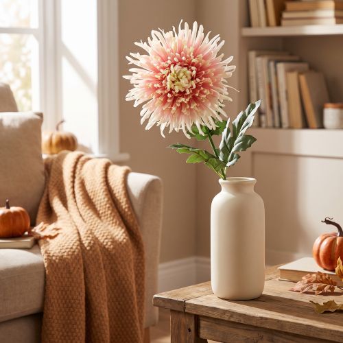Chrysanthemum flower branch pink artificial 64cm | Floristik24.co.uk