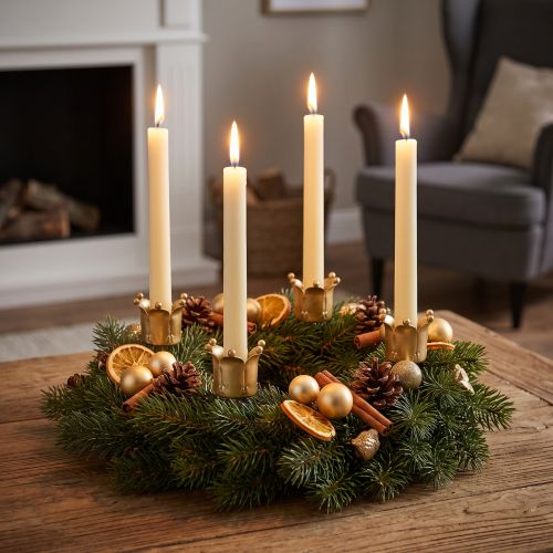 Candle holder crown golden, stick candle holder metal 4 pieces | Floristik24.co.uk