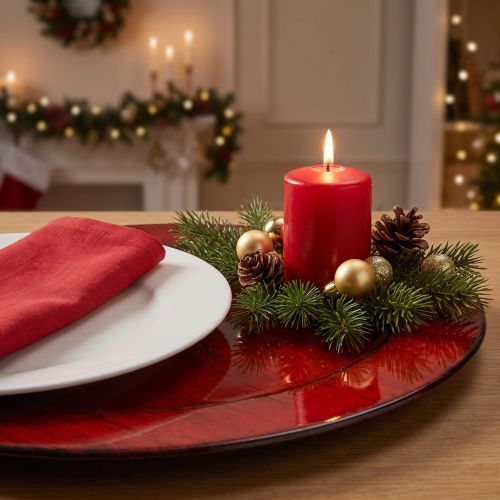 Product Decorative plate plastic Ø28cm red-black