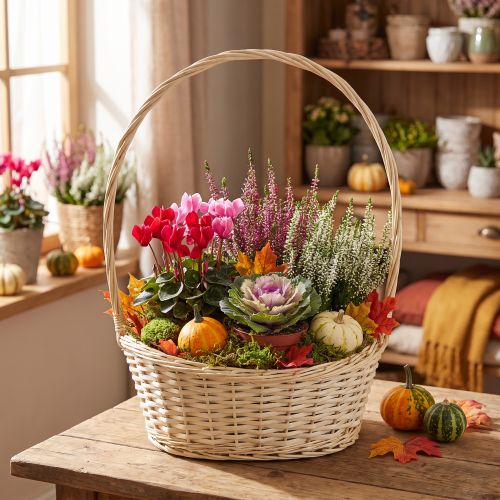 Gift basket approx. 38cm x 27cm, light-colored | Floristik24.co.uk