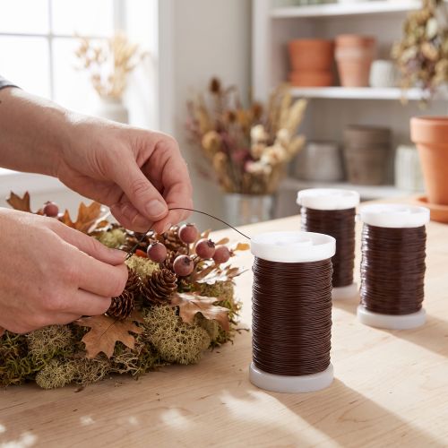 Product Wire for floristry and crafts Chocolate Brown 0.35mm 100g 3pcs