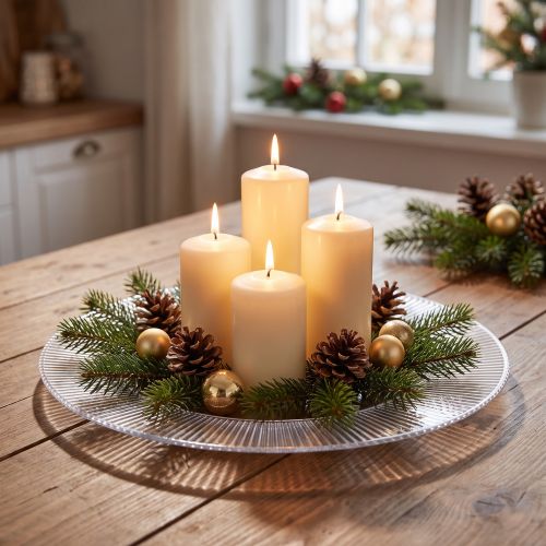 Decorative plate with grooves plastic plate plastic plate clear Ø33cm | Floristik24.co.uk