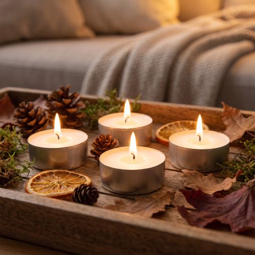 Tealights maxi Ø58mm 16 pcs White | Floristik24.co.uk