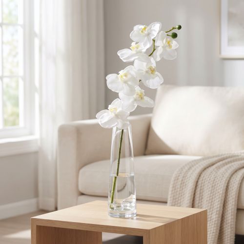 Product Artificial Orchid Artificial Flower White Ø6.5-8cm 77cm