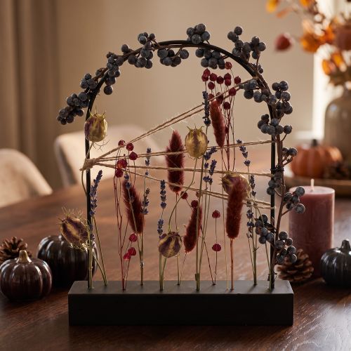 Dried flowers Wooden strip Flower strip Dried flowers arch 25×20cm | Floristik24.co.uk