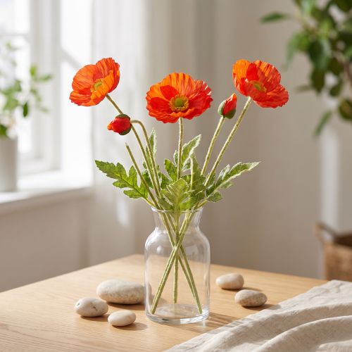Poppy orange 60cm 3pcs | Floristik24.co.uk