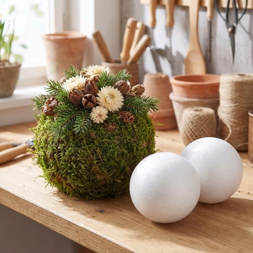 Styrofoam ball Ø10cm white 5 pcs | Floristik24.co.uk
