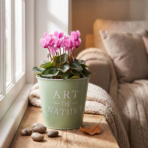 Product Zinc flower pot, mint green, Ø15cm, H13.5cm