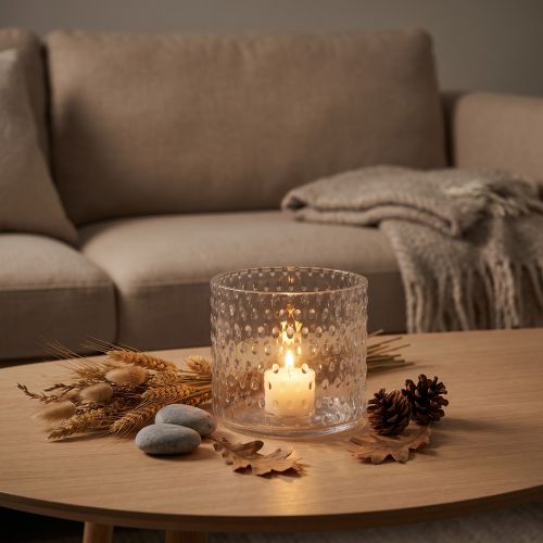 Lantern glass, tealight holder glass, candle glass Ø11.5cm H9.5cm | Floristik24.co.uk