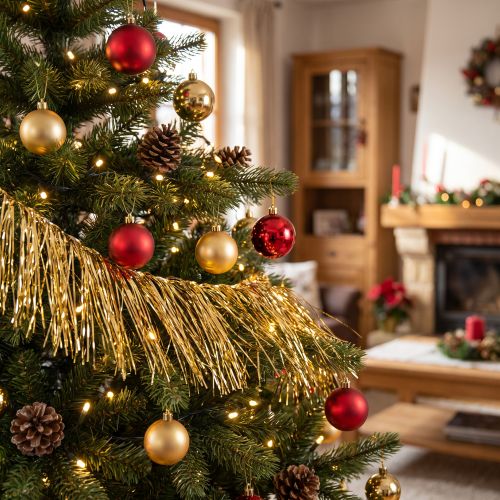 Lametta Gold Light Gold Tree Decoration Christmas L50cm | Floristik24.co.uk