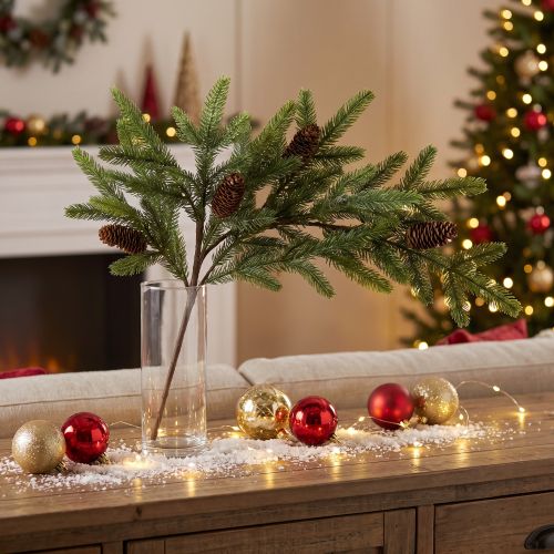 Product Artificial fir branch with real cones Christmas branch 78cm